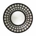 Purely Pecan 24.75 in. Glamorous Cascading Orbs Black Framed Round Wall Mirror 31812236